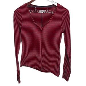 Sunidays zero Stripped Asymmetrical V-neck Top M‎